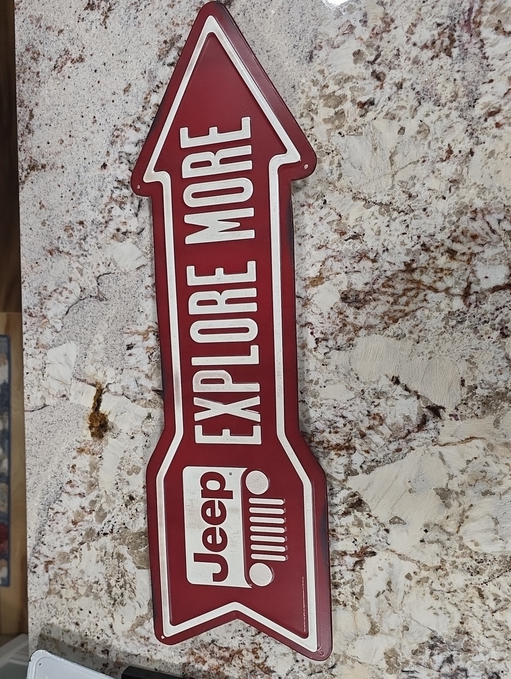Jeep Red Arrow 'Explore More' Metal Wall Sign